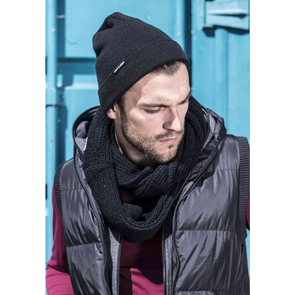 Urban Classics - Basic flap Beanie Muts - Zwart